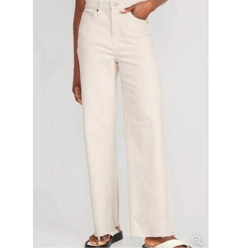 BLANKNYC The Baxter Ribcage Straight Denim Jeans Off White Cream Size 30 NEW